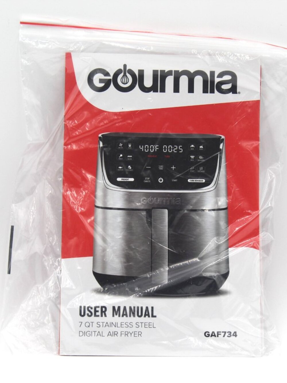 Gourmia Air Fryer User Manual – Model GAF734 Original Instructions & Recipe Book